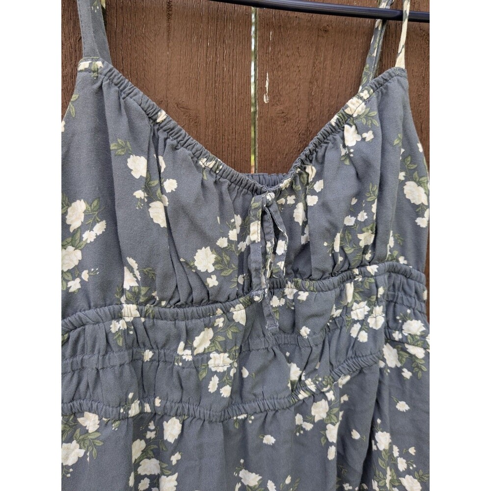 Hollister Blue Baby Doll Milkmaid Floral Coquette Mini Dress Size Small Cottage - Picture 3 of 8